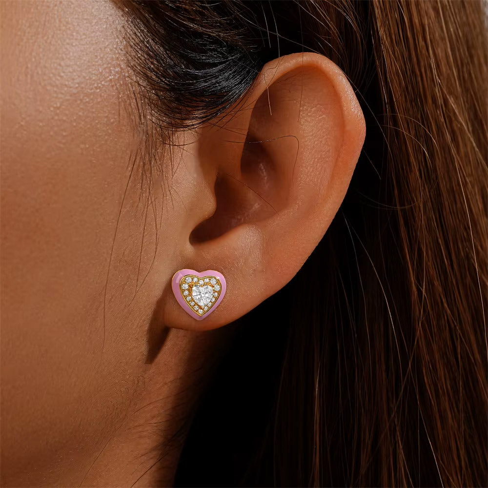 Colorful Joy - Färgglada hjärtformade studs