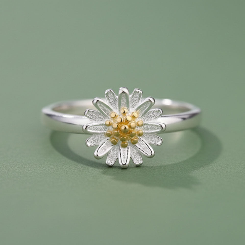 Daisy Flower - Justerbar ring med tusensköna