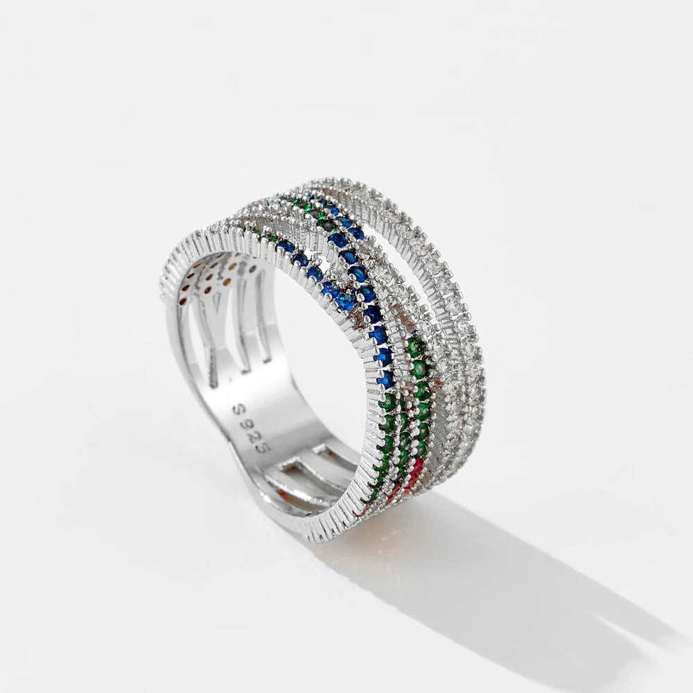 Dasha - Ring med omlottdesign och färgglada stenar