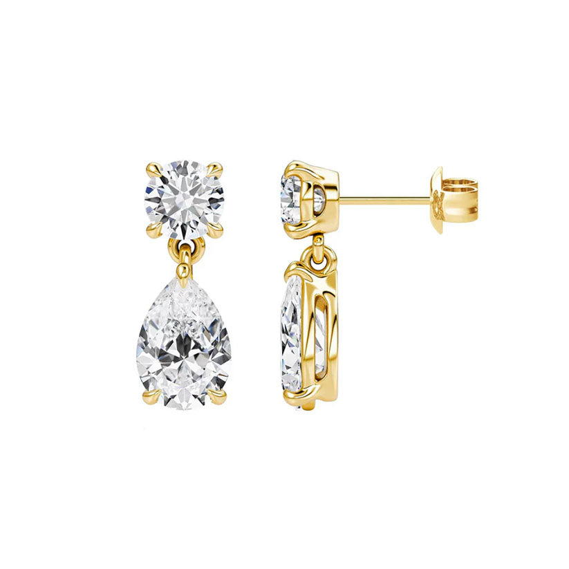 Eydis - Örhängen med droppformad moissanite