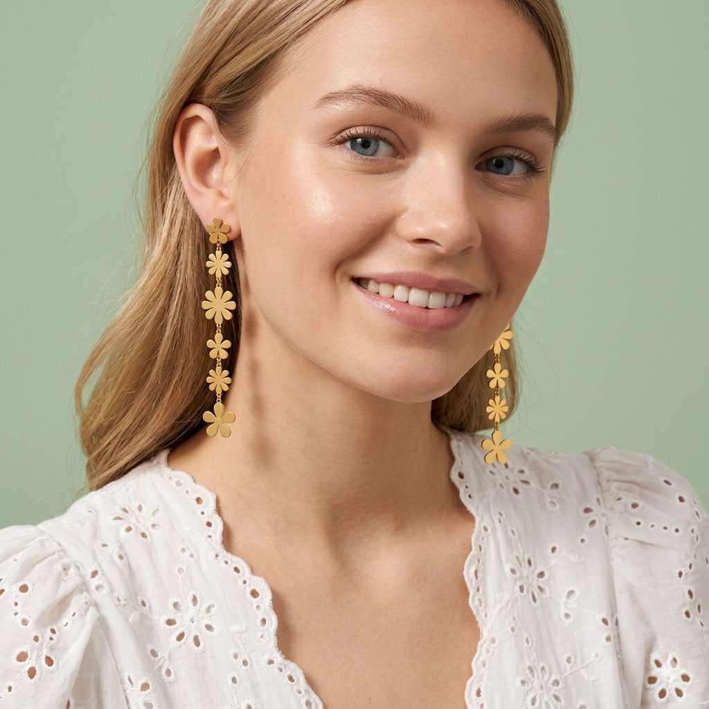 Floral Dreams - Tasselörhängen med blommotiv