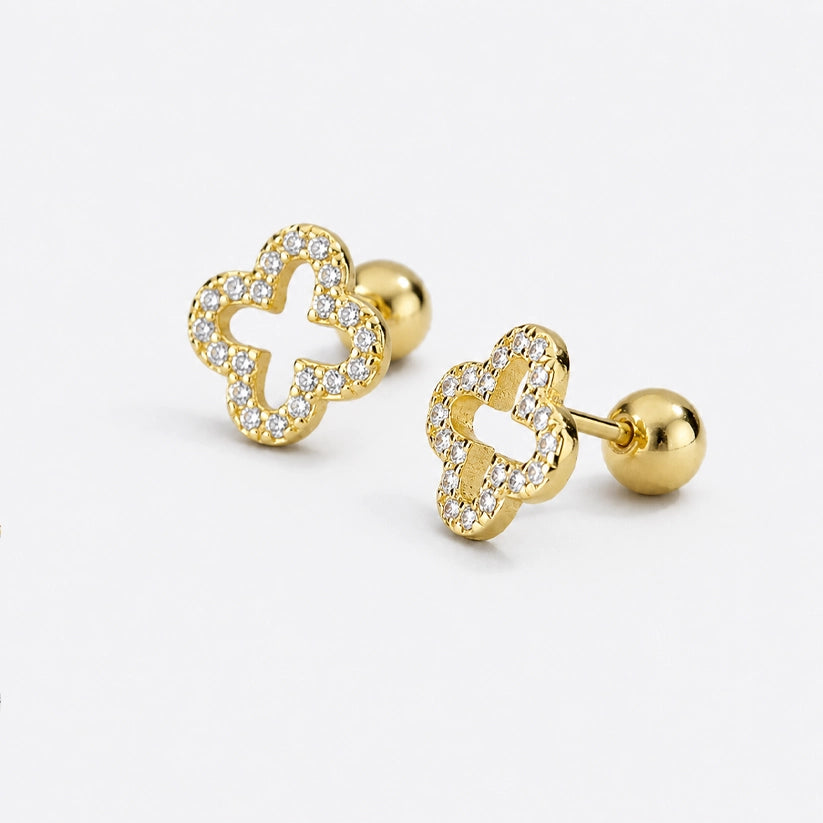 Fortune Bloom – Studs med fyrklöver och skruvplopp