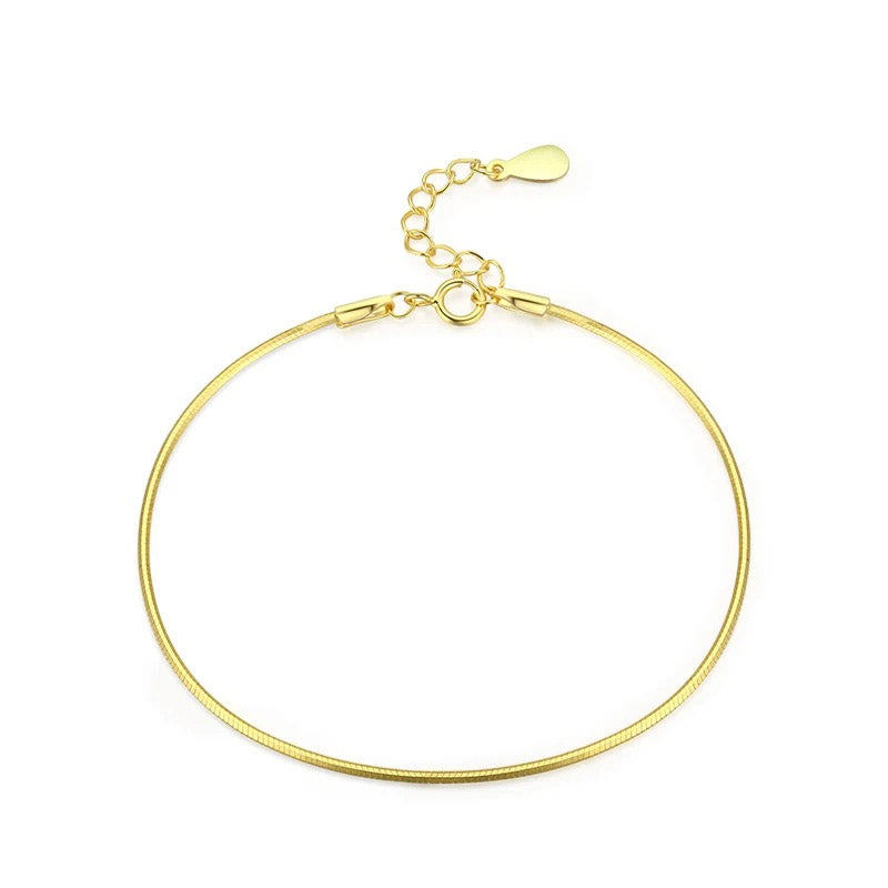 Gabriella - Armband i tunnare rundad ormbenskedja