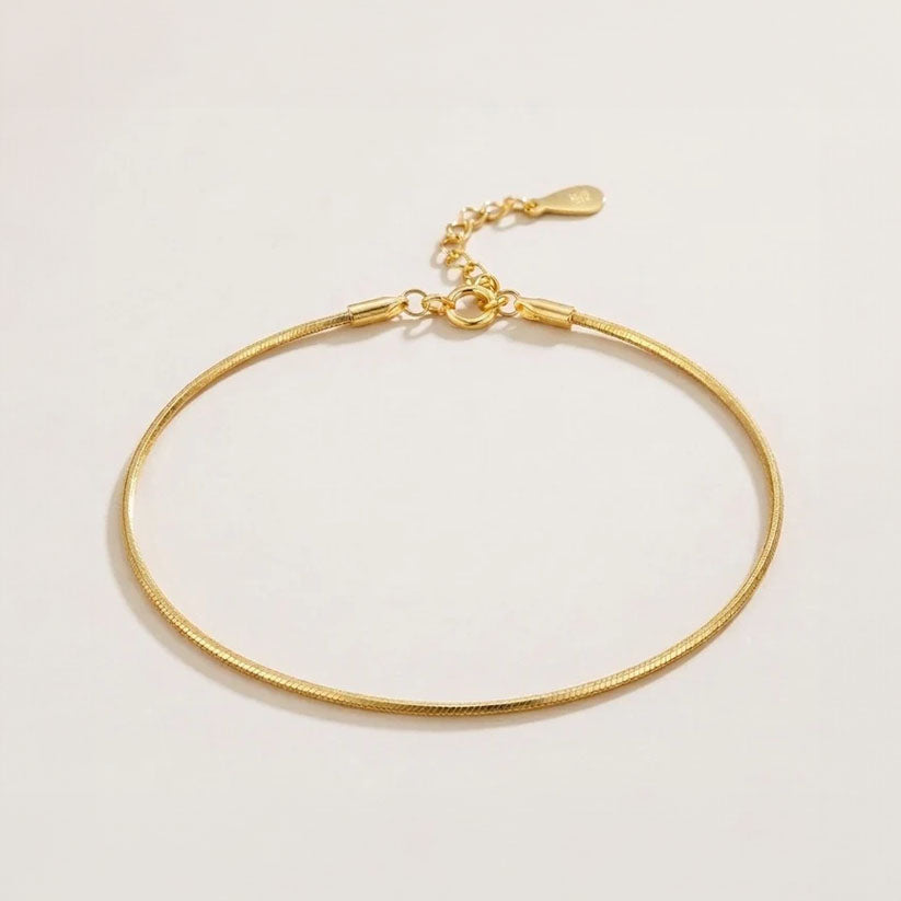 Gabriella - Armband i tunnare rundad ormbenskedja