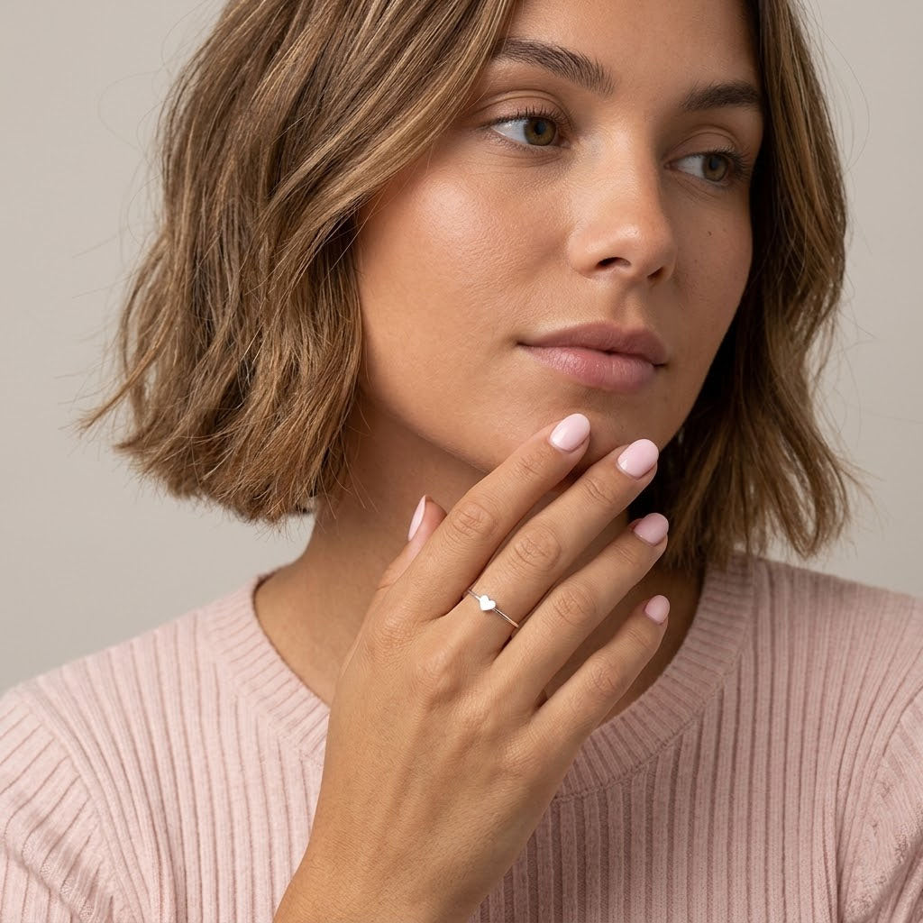 Gigi - Justerbar ring med litet hjärta