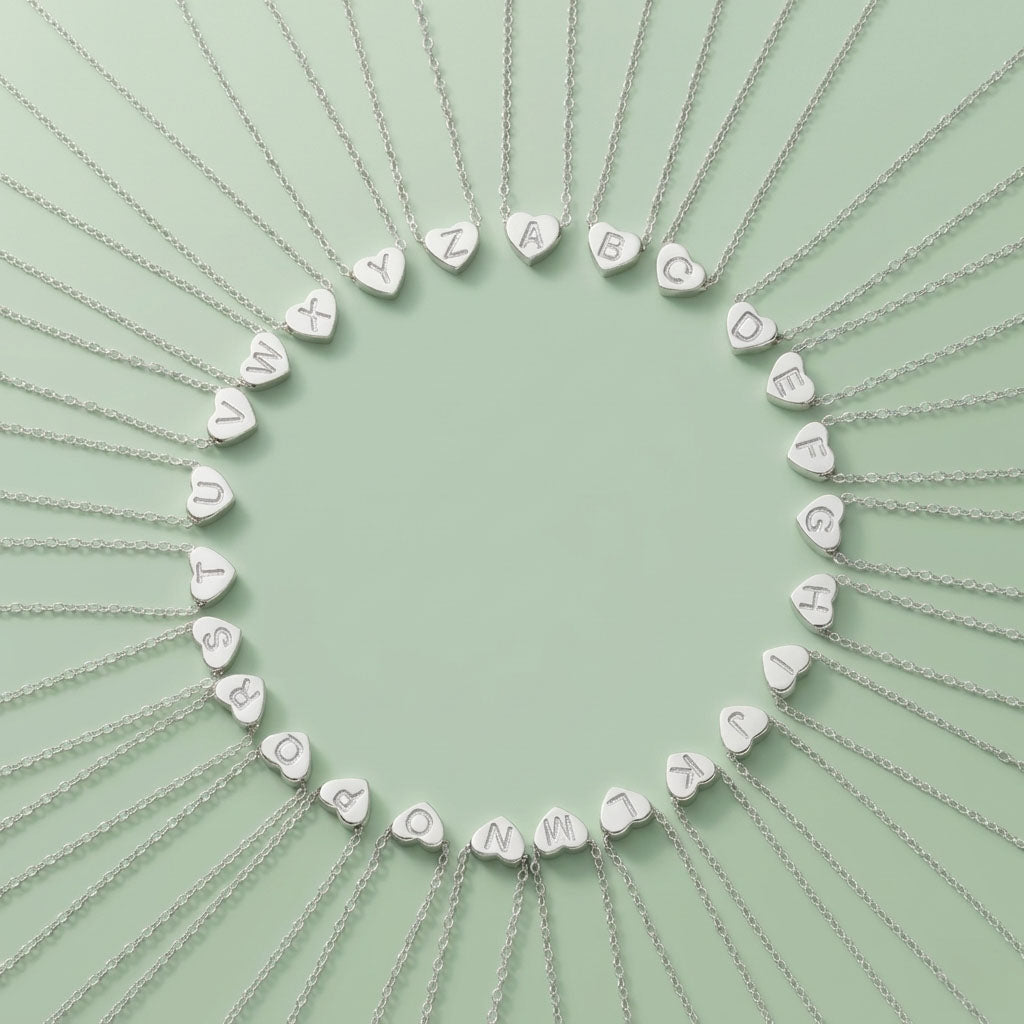 Heart Letter - Halsband med bokstav och hjärta