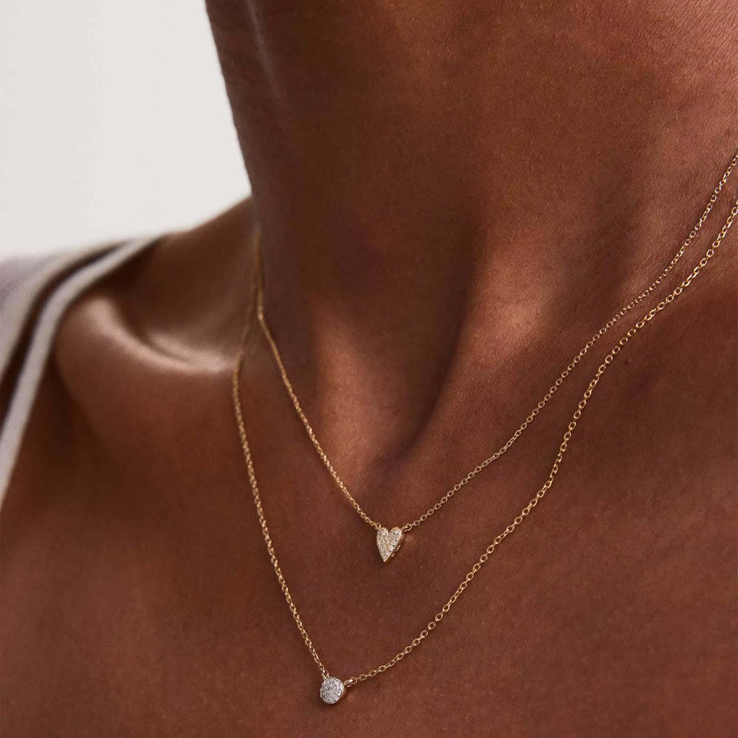 Passione - Halsband med pavéinfattat hjärta