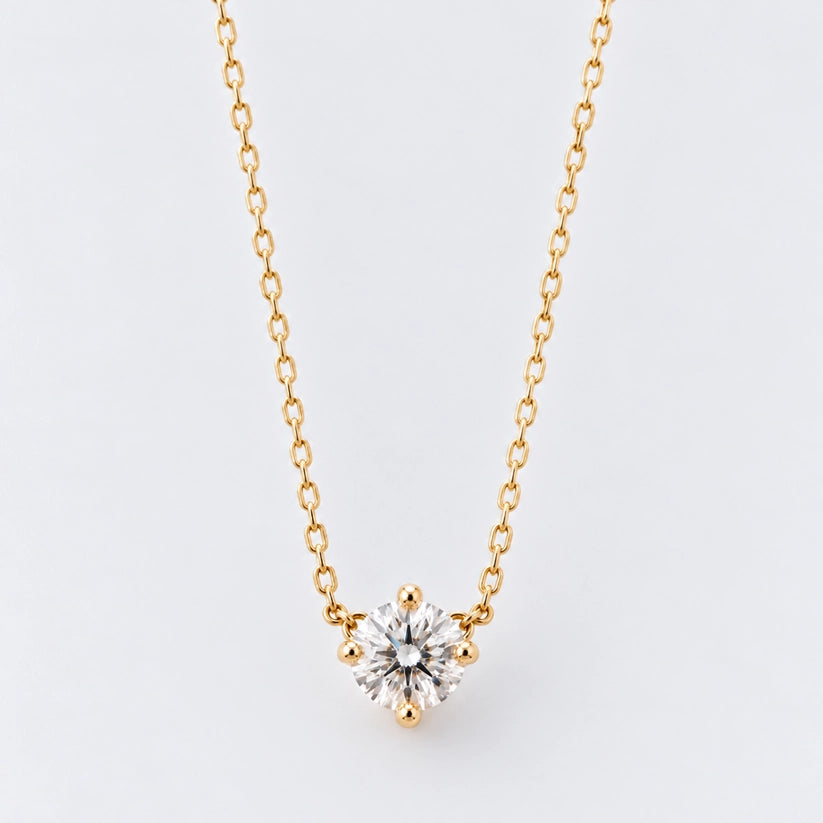 Ingrid – Halsband med rund solitärsten