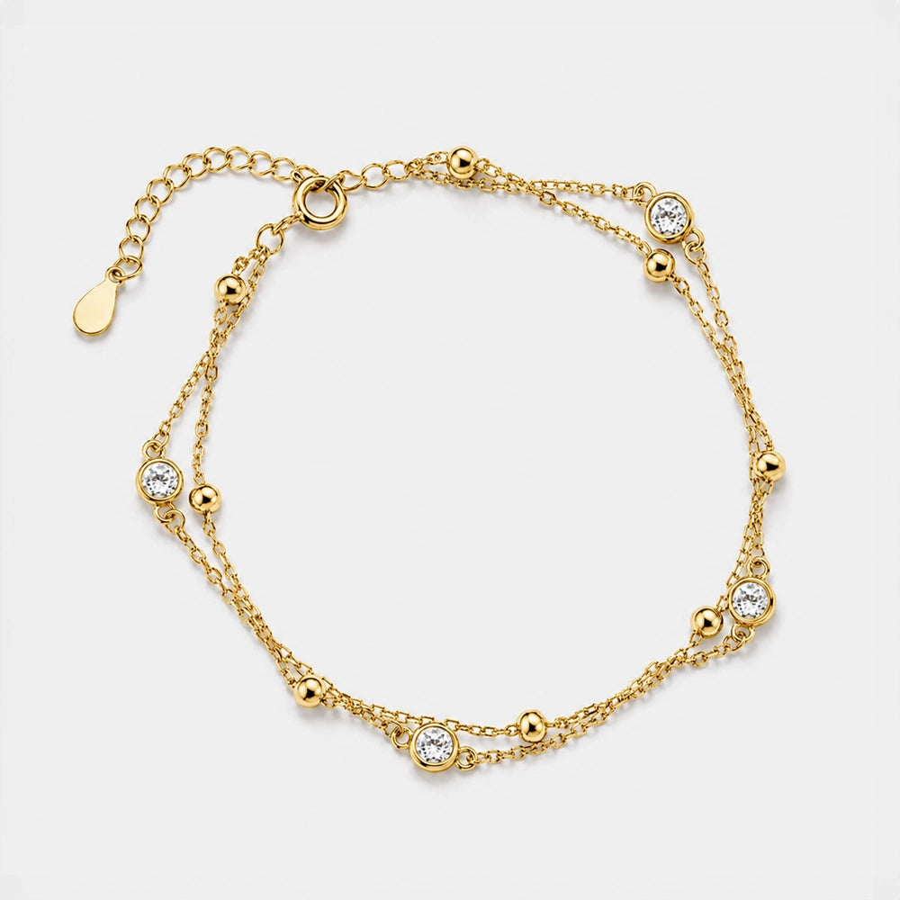 Isella – Dubbelt armband med stenar och små kulor