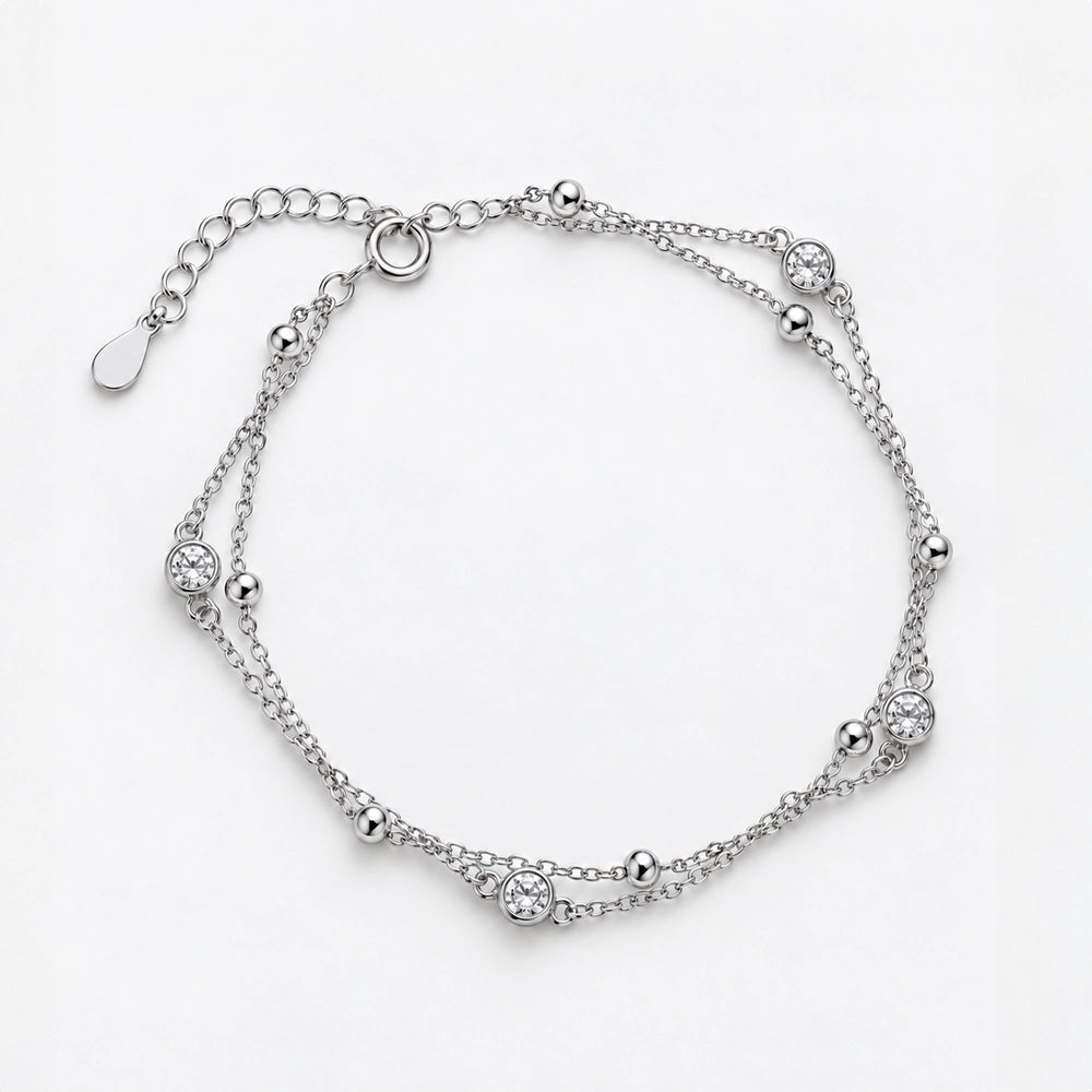 Isella – Dubbelt armband med stenar och små kulor