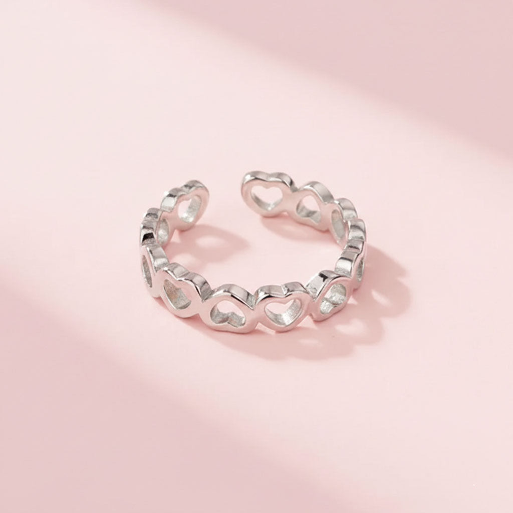 Lova - Justerbar ring med sammanlänkande hjärtan