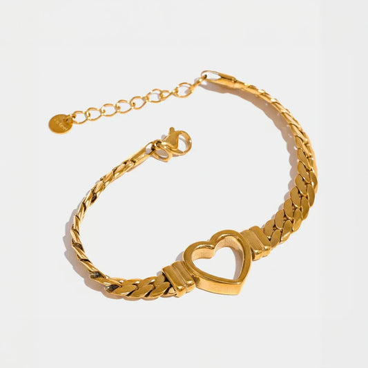 Lovis - Armband med grövre kedja och hjärta