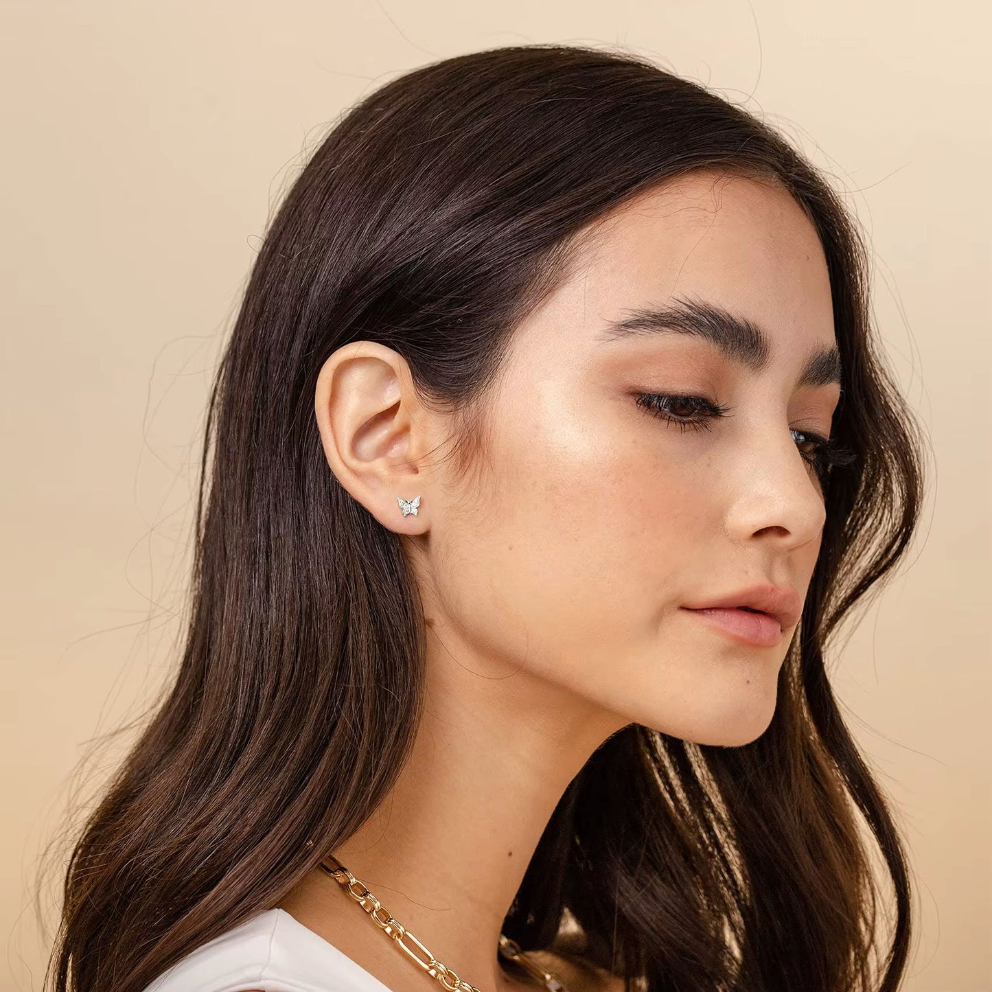 Lunelle -  Studs med glittrande fjärilar