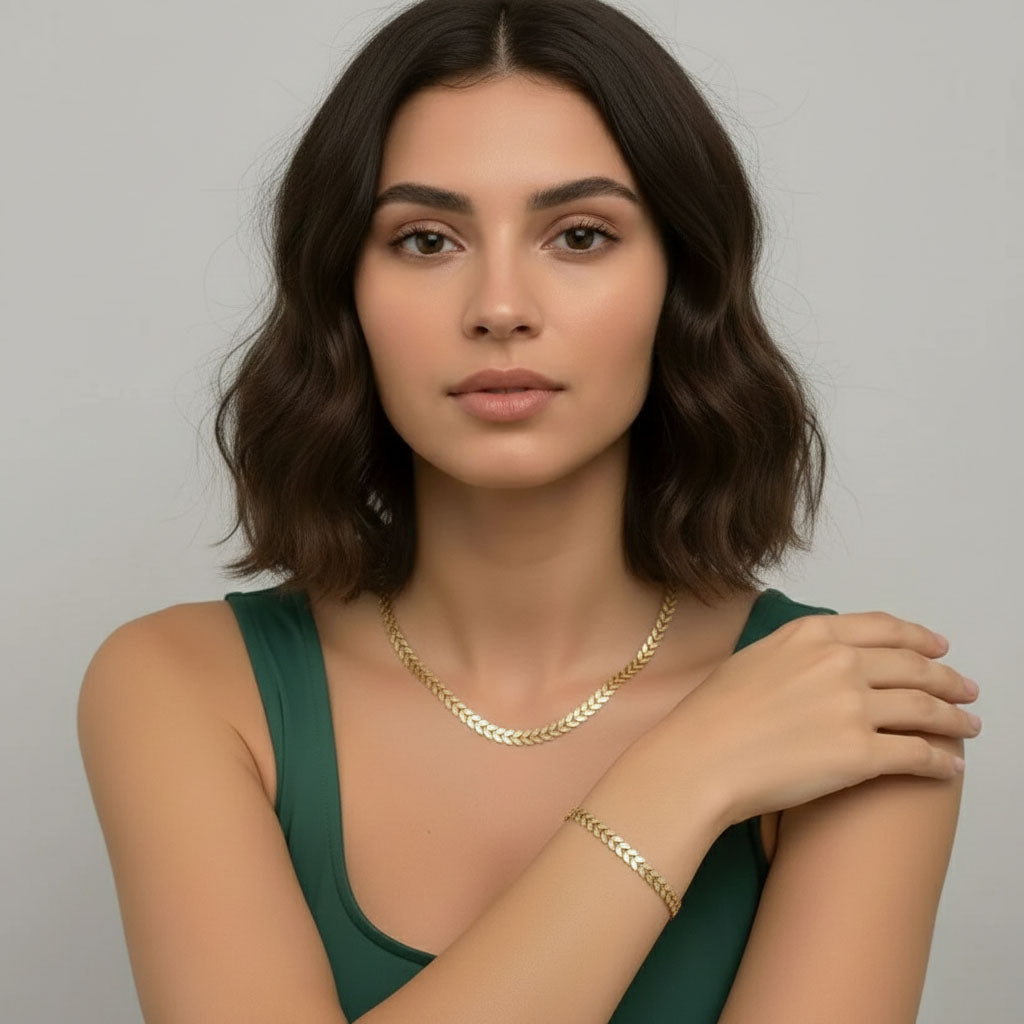 Madeline - Armband med sammanlänkade löv