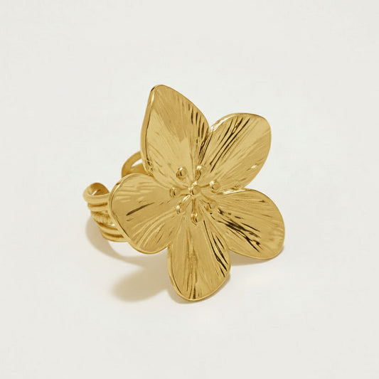 Magnolia - Justerbar ring med stor blomma