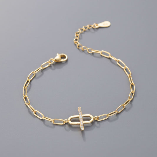 Metro Chic - Armband i ankarkedja och stenklädd dekoration