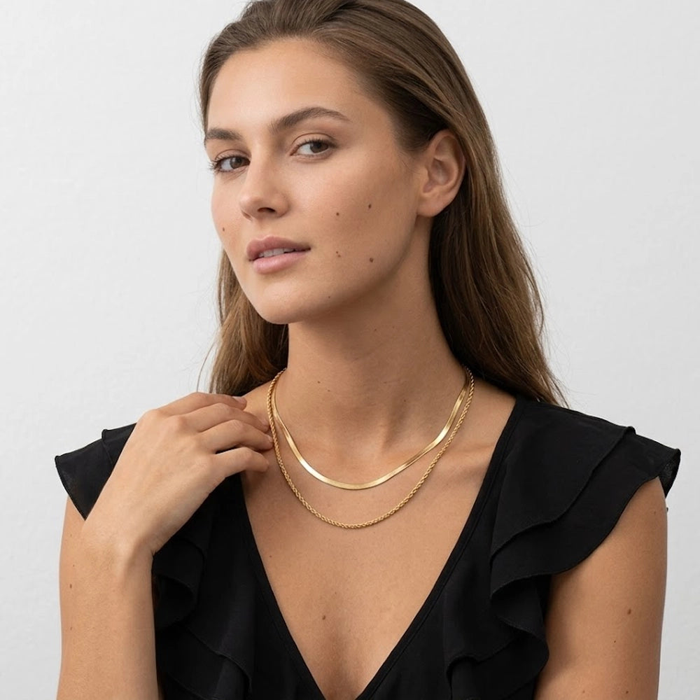Naomi - Halsband med dubbla kedjor