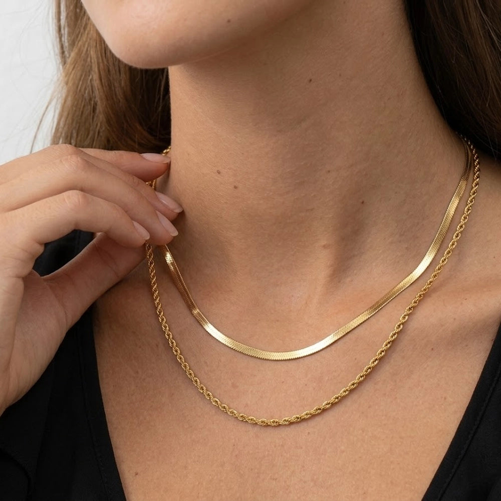 Naomi - Halsband med dubbla kedjor