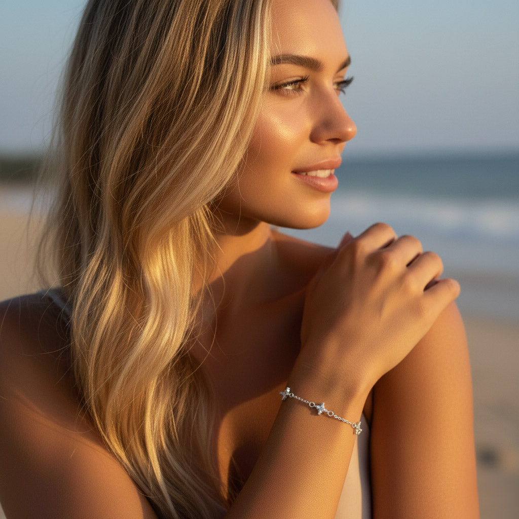 Norrsken - Armband med gnistrande blommor