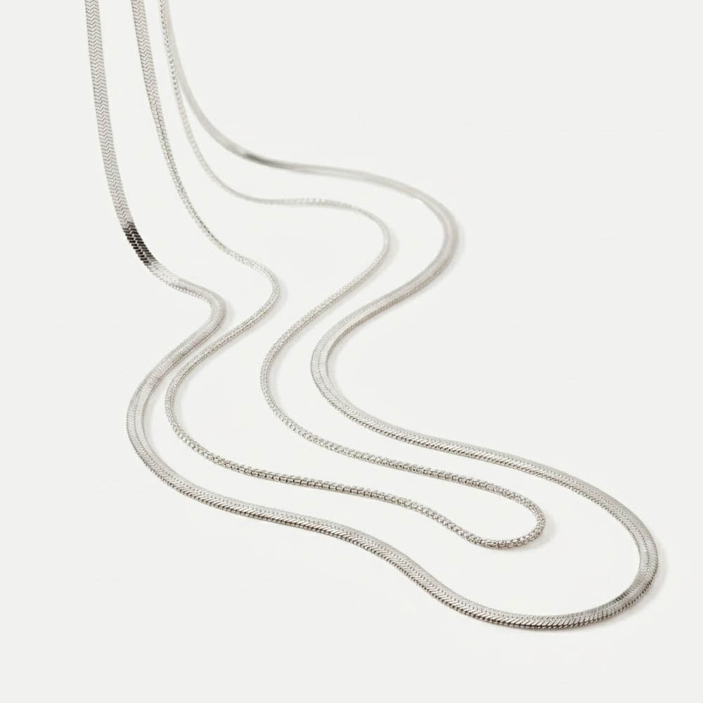 Nour - Halsband med dubbla kedjor i olika tjocklek