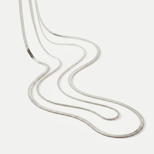 Nour - Halsband med dubbla kedjor i olika tjocklek