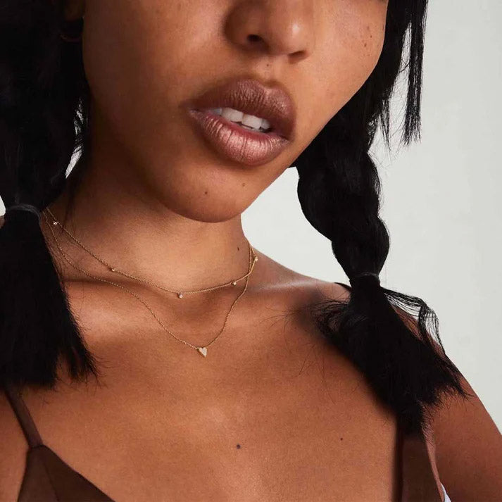 Passione - Halsband med pavéinfattat hjärta