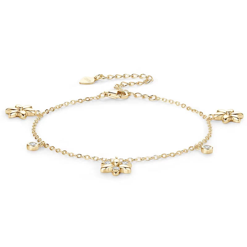 Petal - Armband med moissanite och blommor