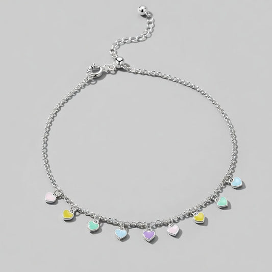 Rainbow - Fotlänk med färgglada hjärtan