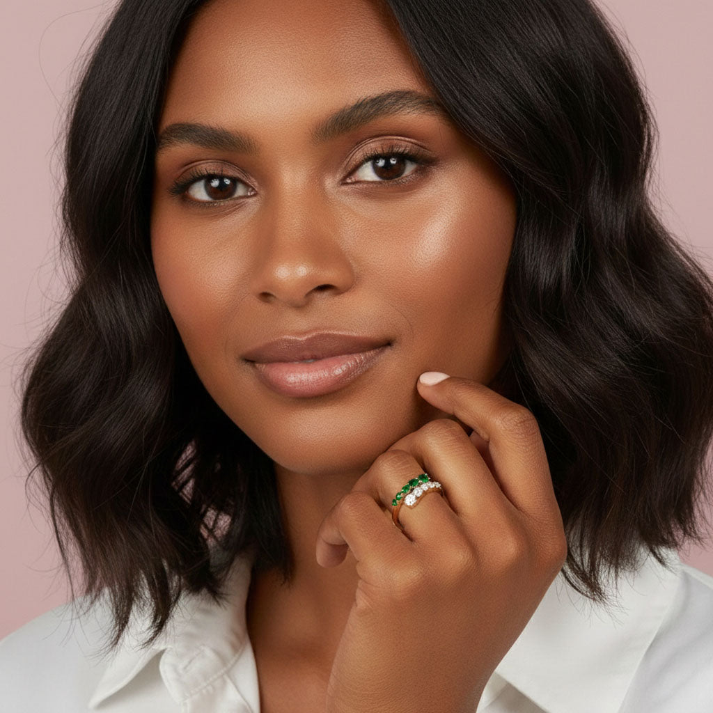 Selena - Justerbar omlottring med stenar