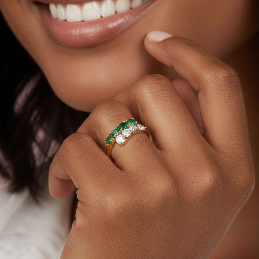 Selena - Justerbar omlottring med stenar