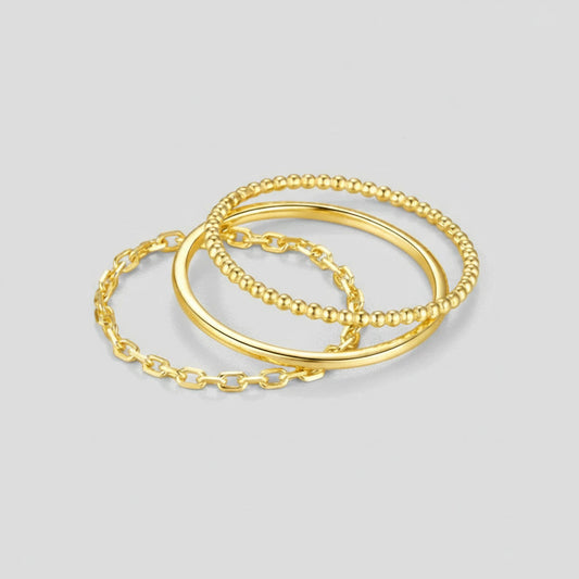 Slim triple - Trepack med trendiga ringar