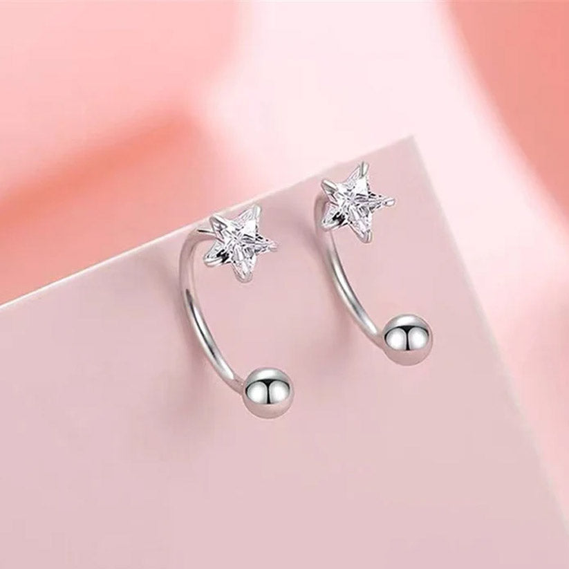 Stardust - Örhängen med krokdesign och skruvplopp