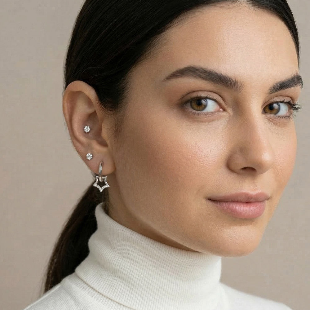 Stella - Hoops med hängande stjärna