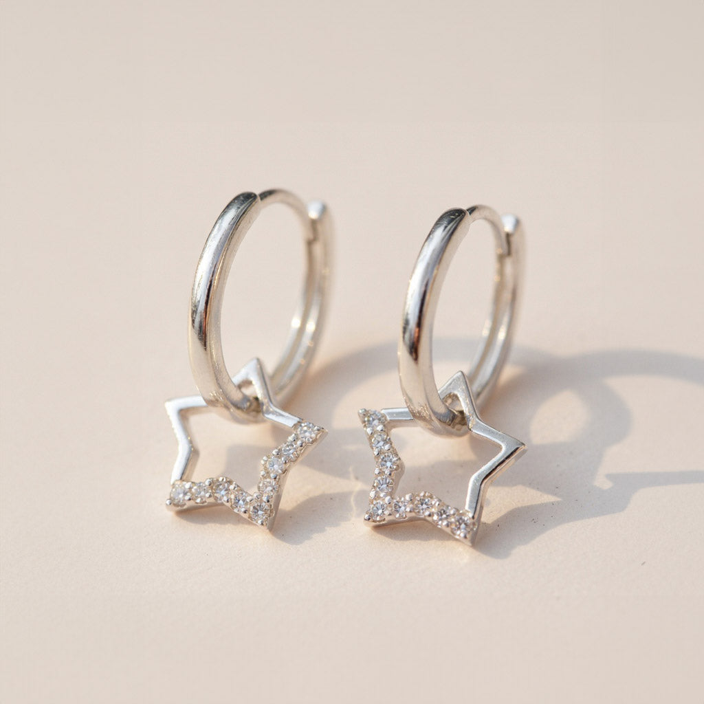 Stella - Hoops med hängande stjärna