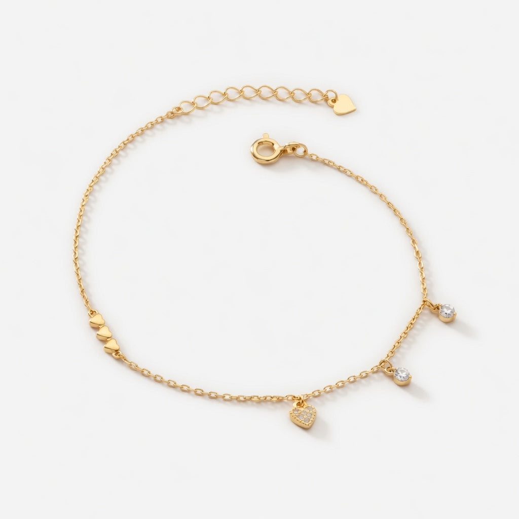 Bianca - Armband med små hjärtan och stenar