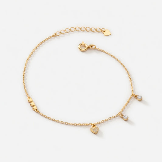 Bianca - Armband med små hjärtan och stenar