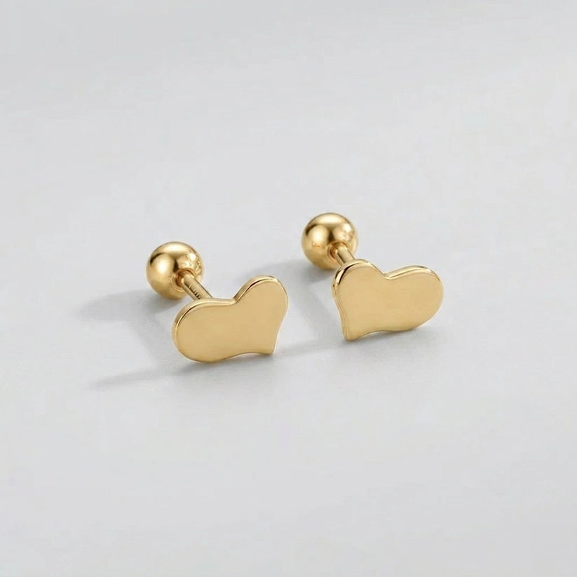 Sweethearts - Studs med oregelbundet hjärta och skruvplopp