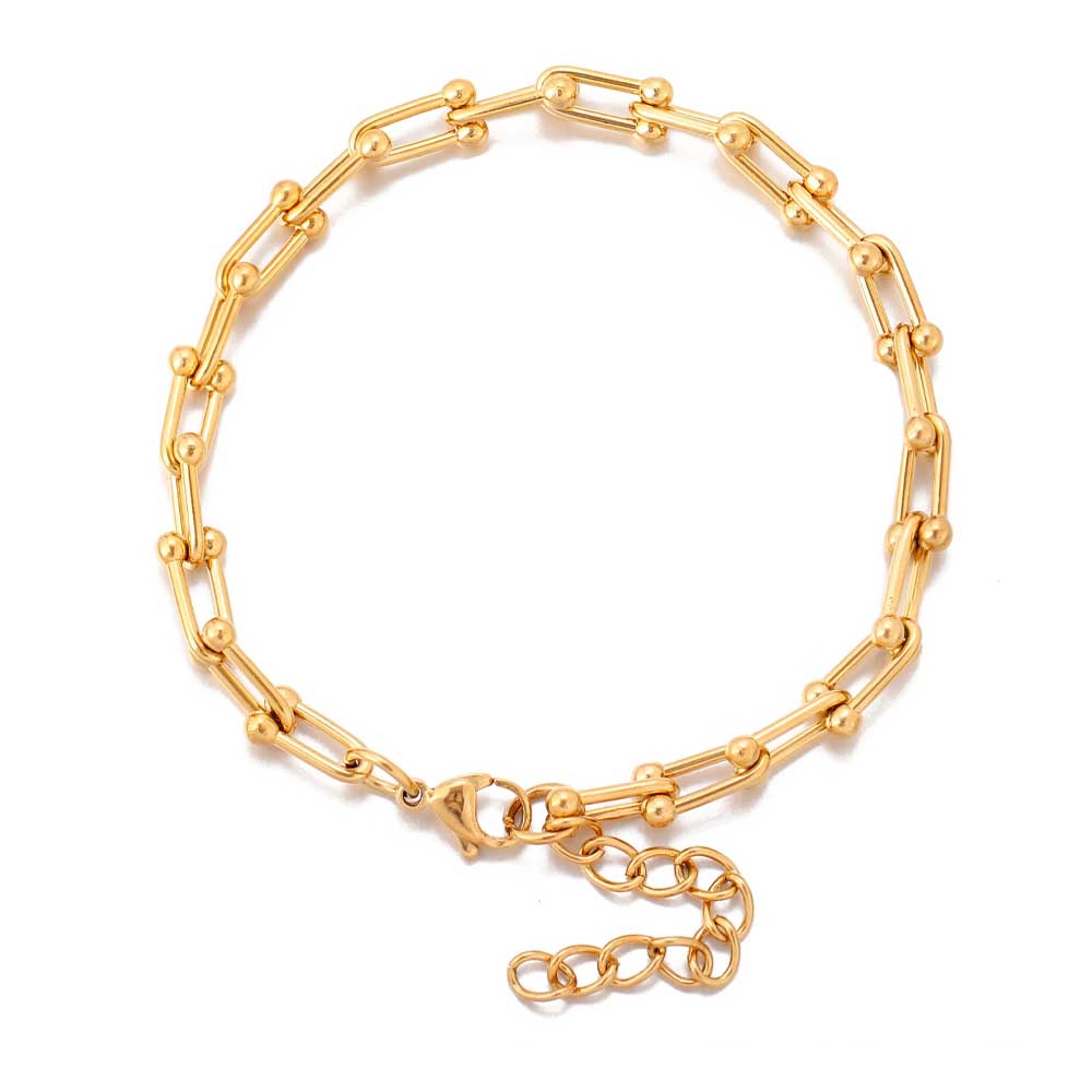 U-Turn - Armband med kedja av sammanlänkade hästskor