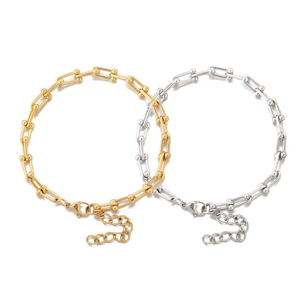 U-Turn - Armband med kedja av sammanlänkade hästskor