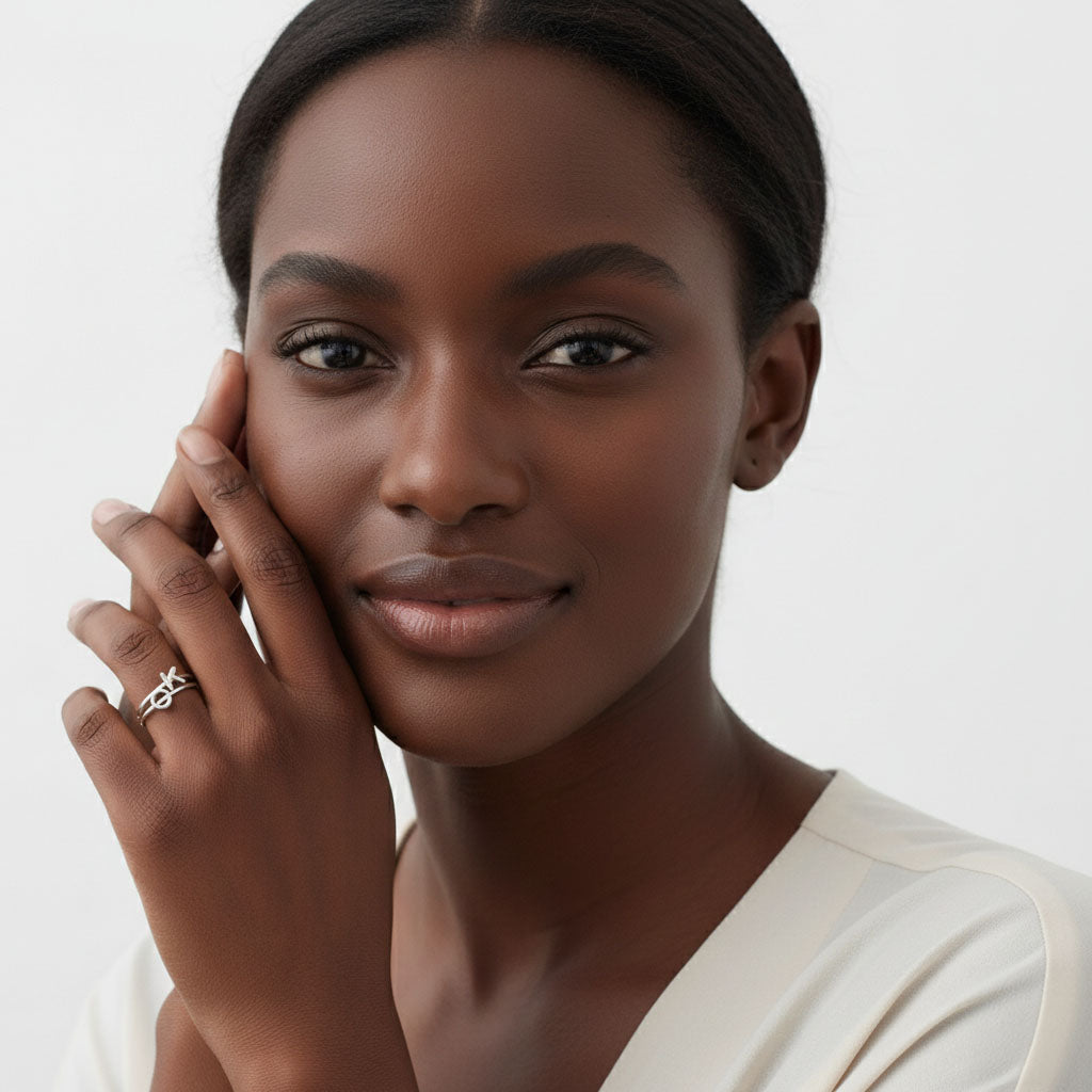 Unique - Justerbar ring med bokstav